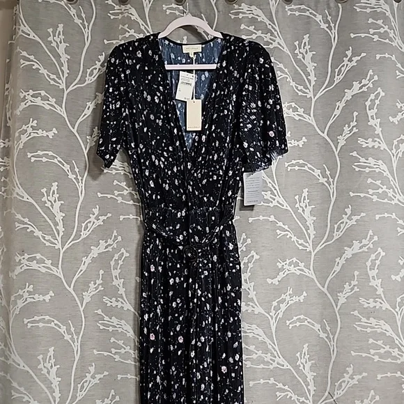 MELLODAY Pants Jumpsuits Melloday Pleated Printed Jumpsuit